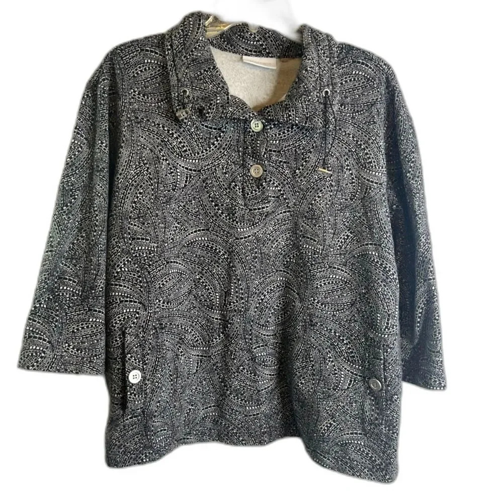 Chicos Weekends Abstract 1/2 Sleeve Pullover Size‎ L/XL